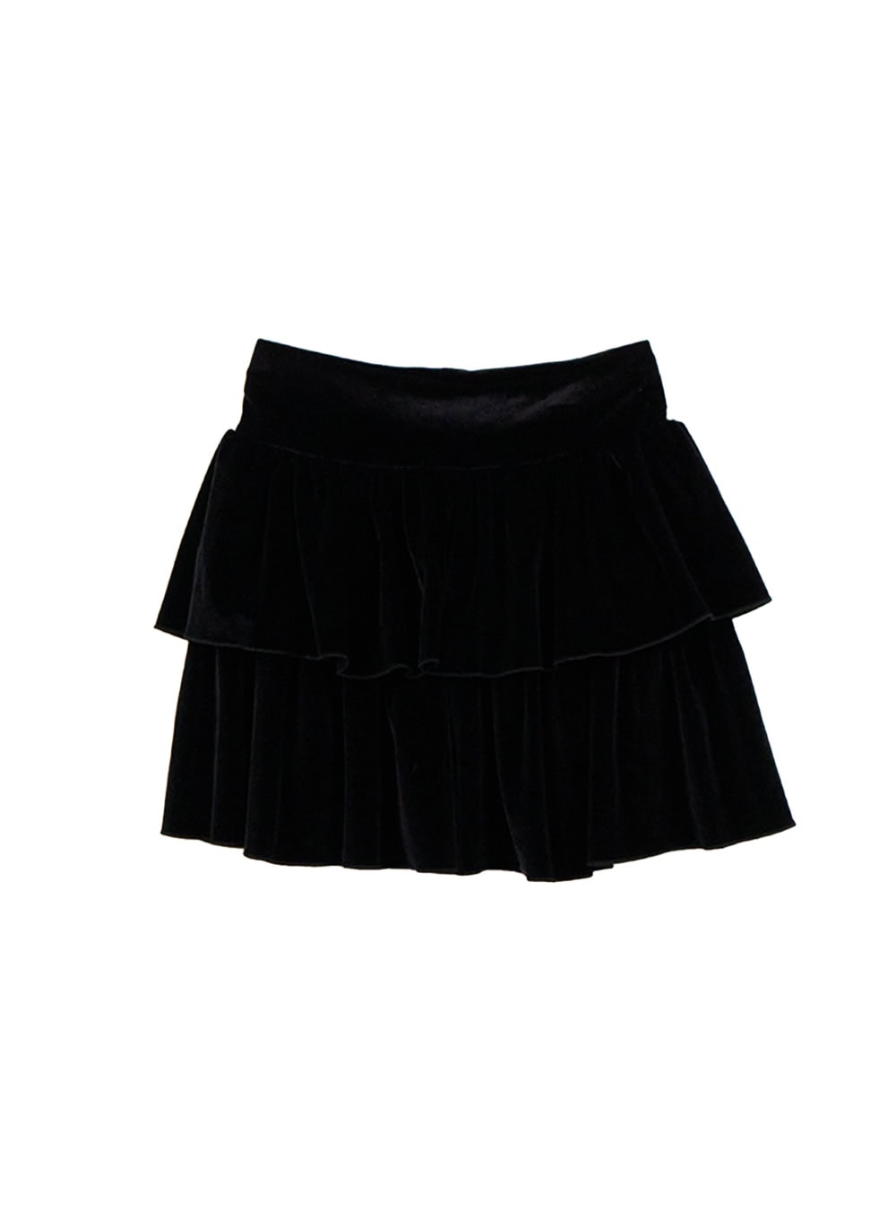 soft-touch-ruffle-mini-skirt-cd411 / Black