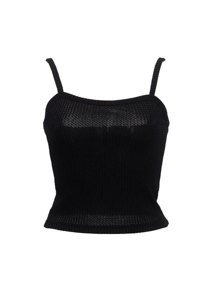 solid-square-neck-cami-top-cu520 / Black
