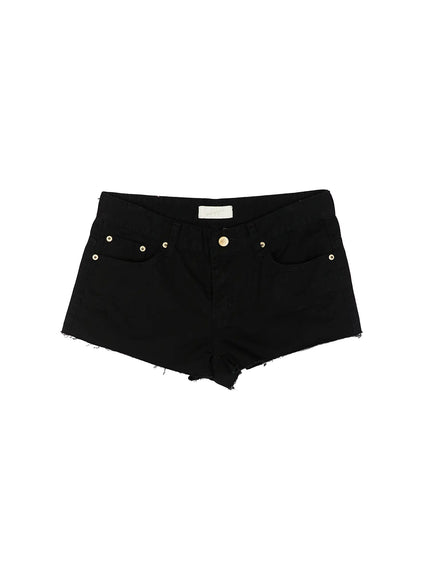 vintage-distressed-low-rise-shorts-cy529 / Black