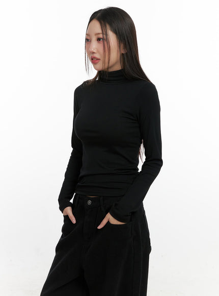 slimfit-turtle-neck-top-cn415 / Black