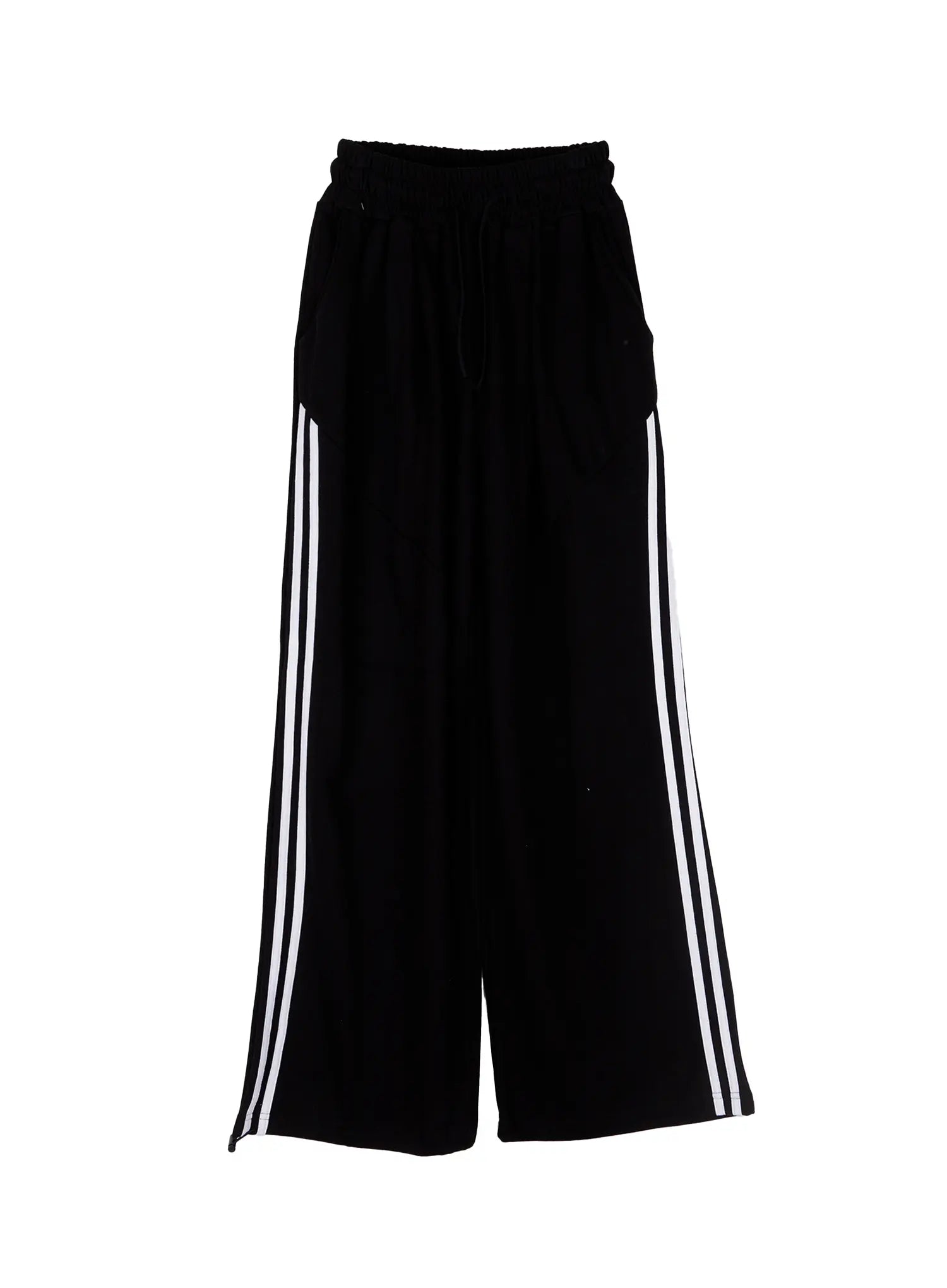 contrast-stripe-wide-pants-cs526 / Black