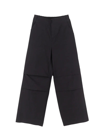 pintuck-wide-leg-pants-cu517 / Black