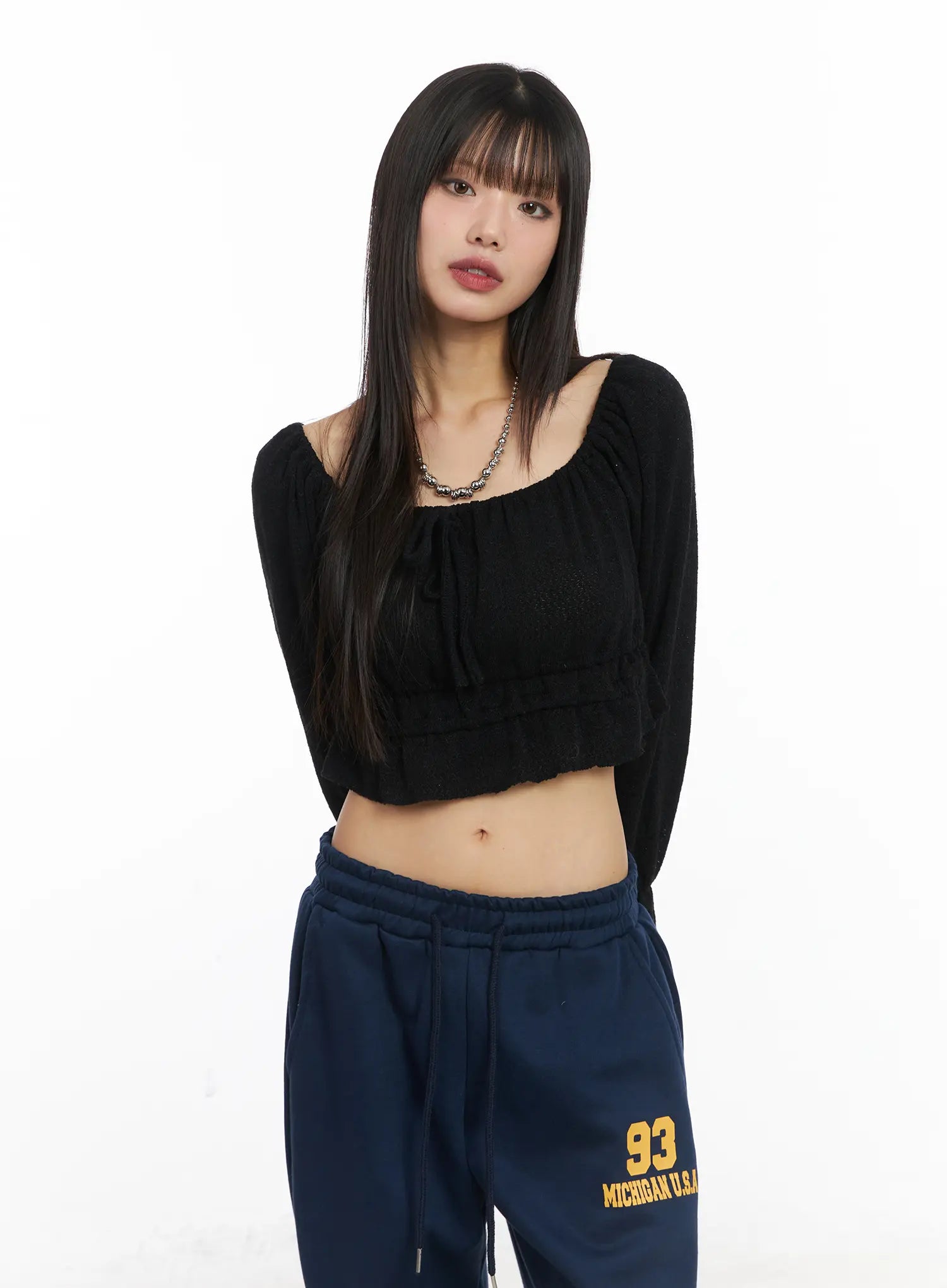 Shirred Off-Shoulder Long Sleeve CD519