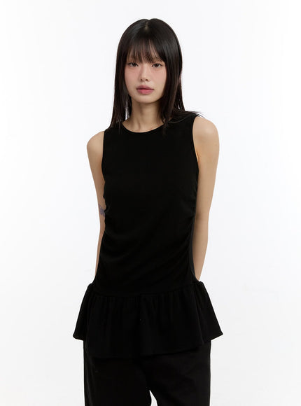 Classic Shirred Sleeveless Mini Dress CA508