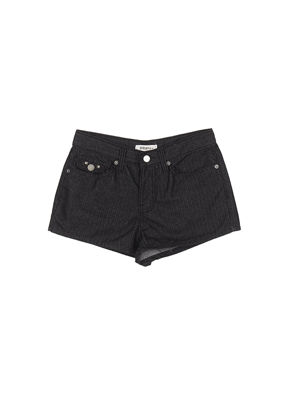 fade-free-denim-studded-shorts-cy512 / black