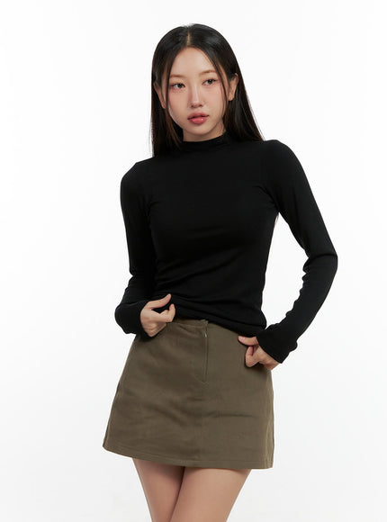 simplychic-solid-turtle-neck-top-cn412 / Black