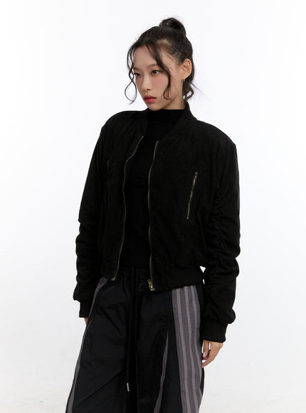 corduroy-cropped-zip-jacket-cn421 / Black