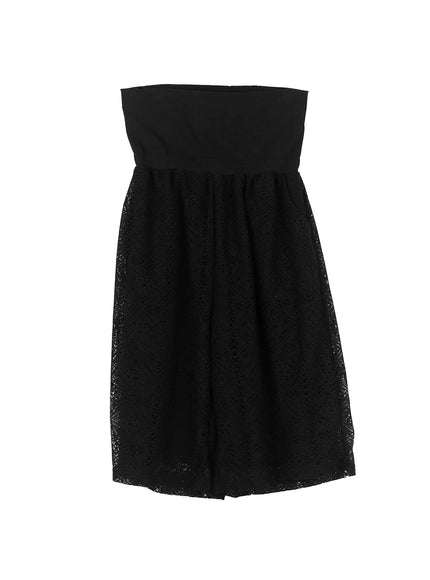 lace-bermuda-shorts-cl530 / Black