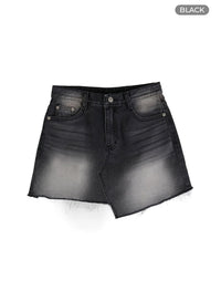 light-washed-mini-denim-skirt-cm405 / Black
