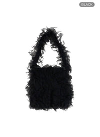 lace-tote-bag-ou427 / Black