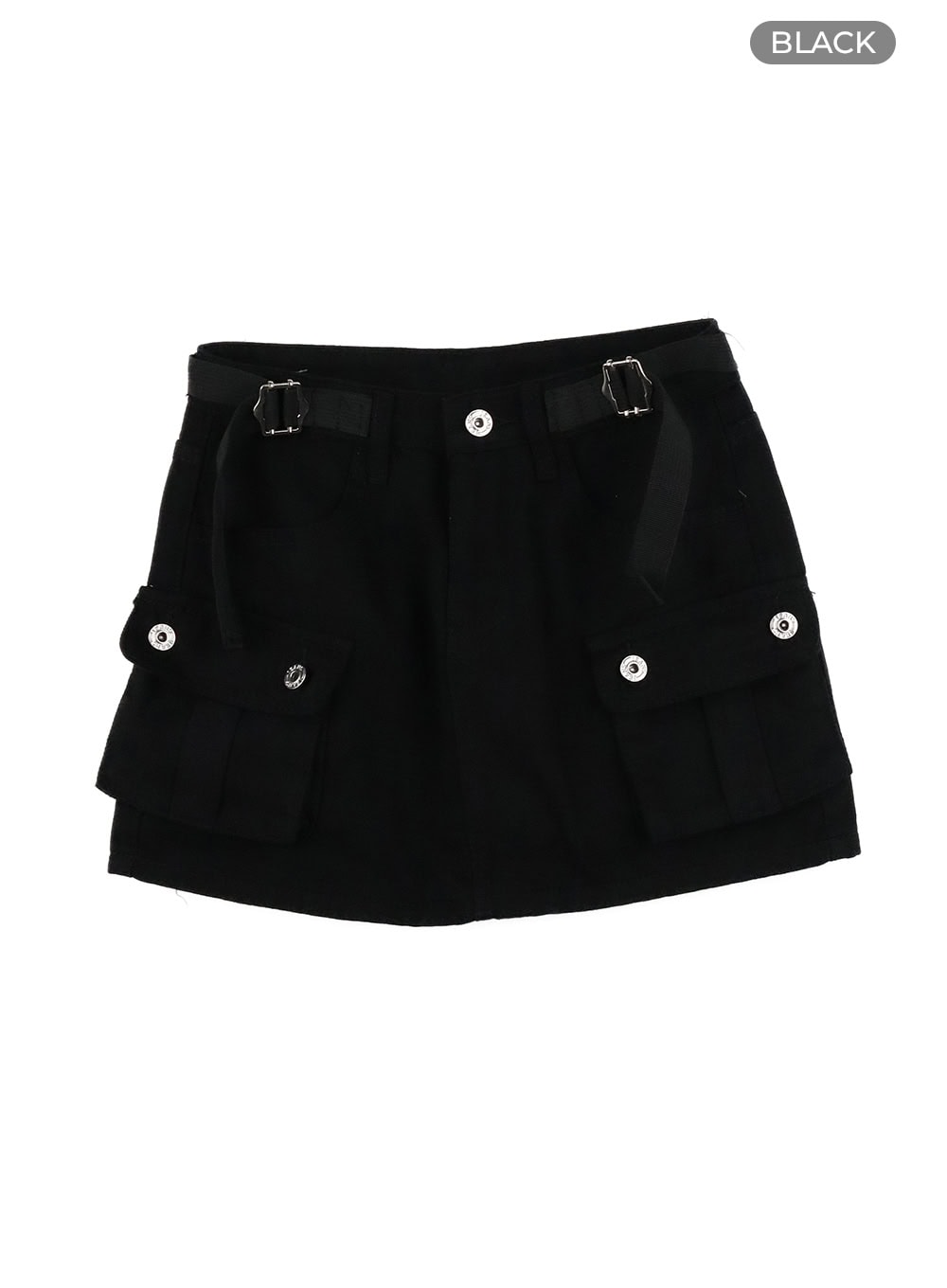 cargo-belted-mini-skirt-oa425 / Black