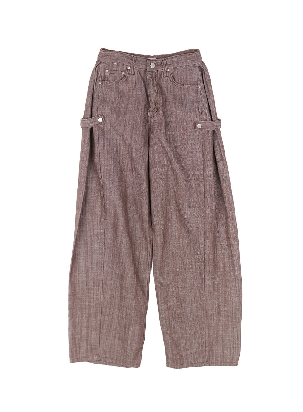 wide-fit-buttoned-pants-cu506 / Brown