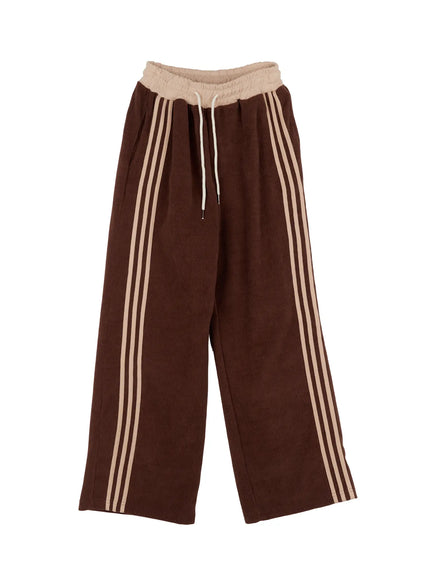 corduroy-wide-leg-sweatpants-cn521 / Brown