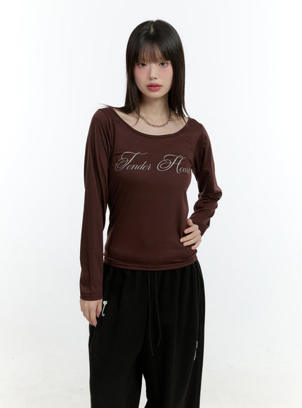 Sheer Graphic Long-Sleeve Top CF506