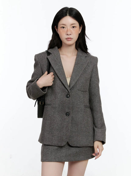 classic-wool-blazer-cn517 / Dark beige