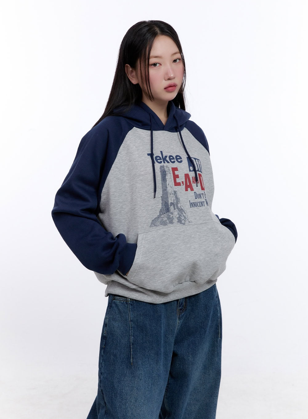 casual-oversized-graphic-hoodie-cj513 / Dark blue