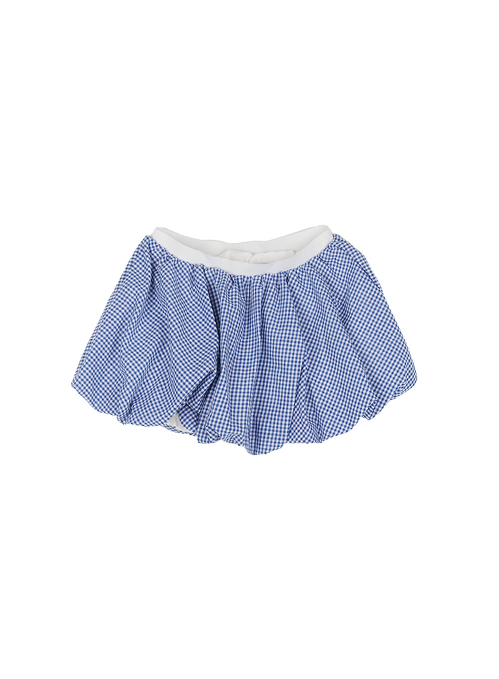 gingham-puffy-pumpkin-mini-skirt-ca529 / Dark blue