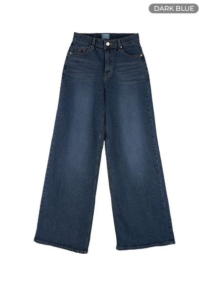 hana-wide-fit-straight-jeans-og419 / Dark blue