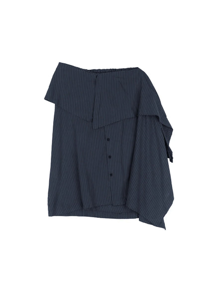 layered-asymmetrical-midi-skirt-co520 / Dark blue