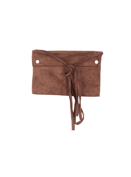 suede-pouch-belt-bag-cf518 / Dark brown