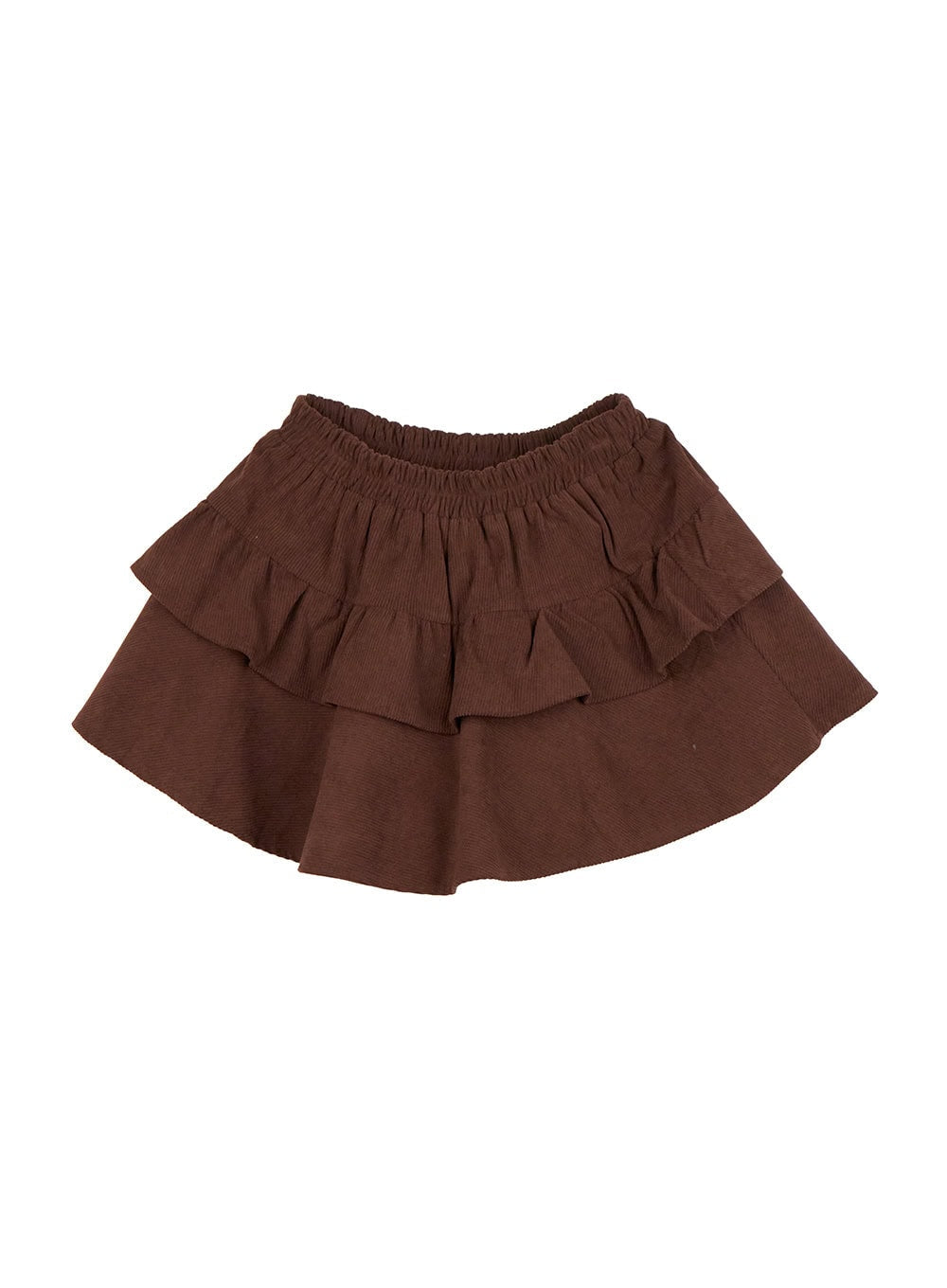 ruffle-banded-mini-skirt-on429 / Dark brown