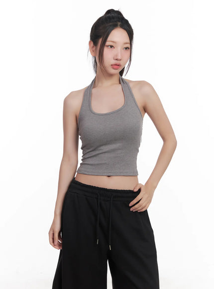 cropped-halter-top-cu517 / Dark gray