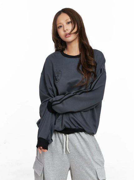 oversized-contrast-sweatshirt-co513 / Dark gray