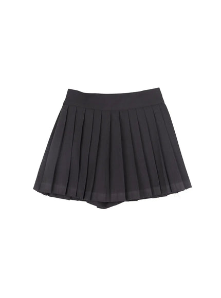 pleated-mini-skort-cf504 / Dark gray