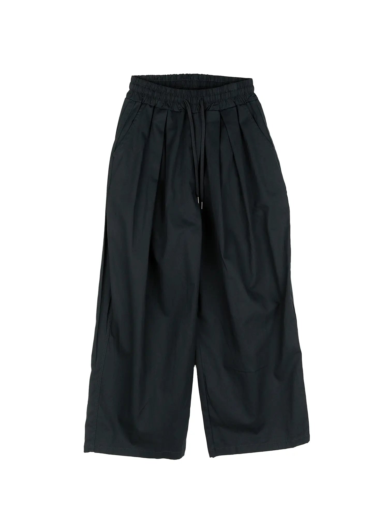 pintuck-wide-cotton-pants-cg518 / Dark gray