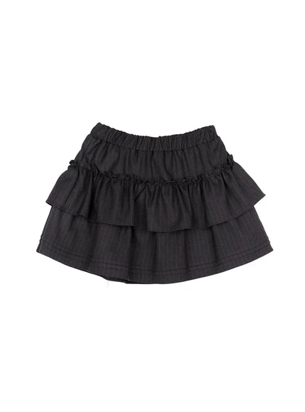 layered-ruffle-mini-skirt-cd530 / Dark gray