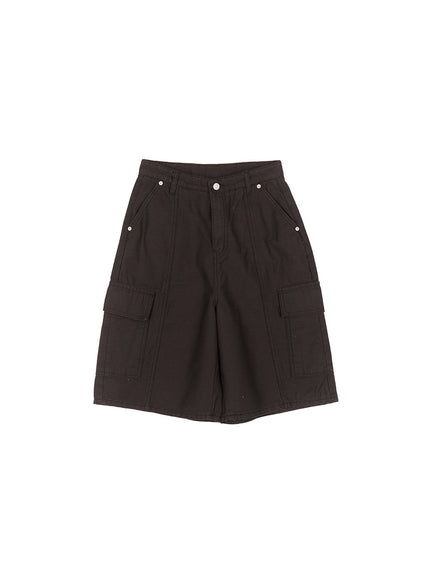 Solid-Color Cargo Shorts CM514