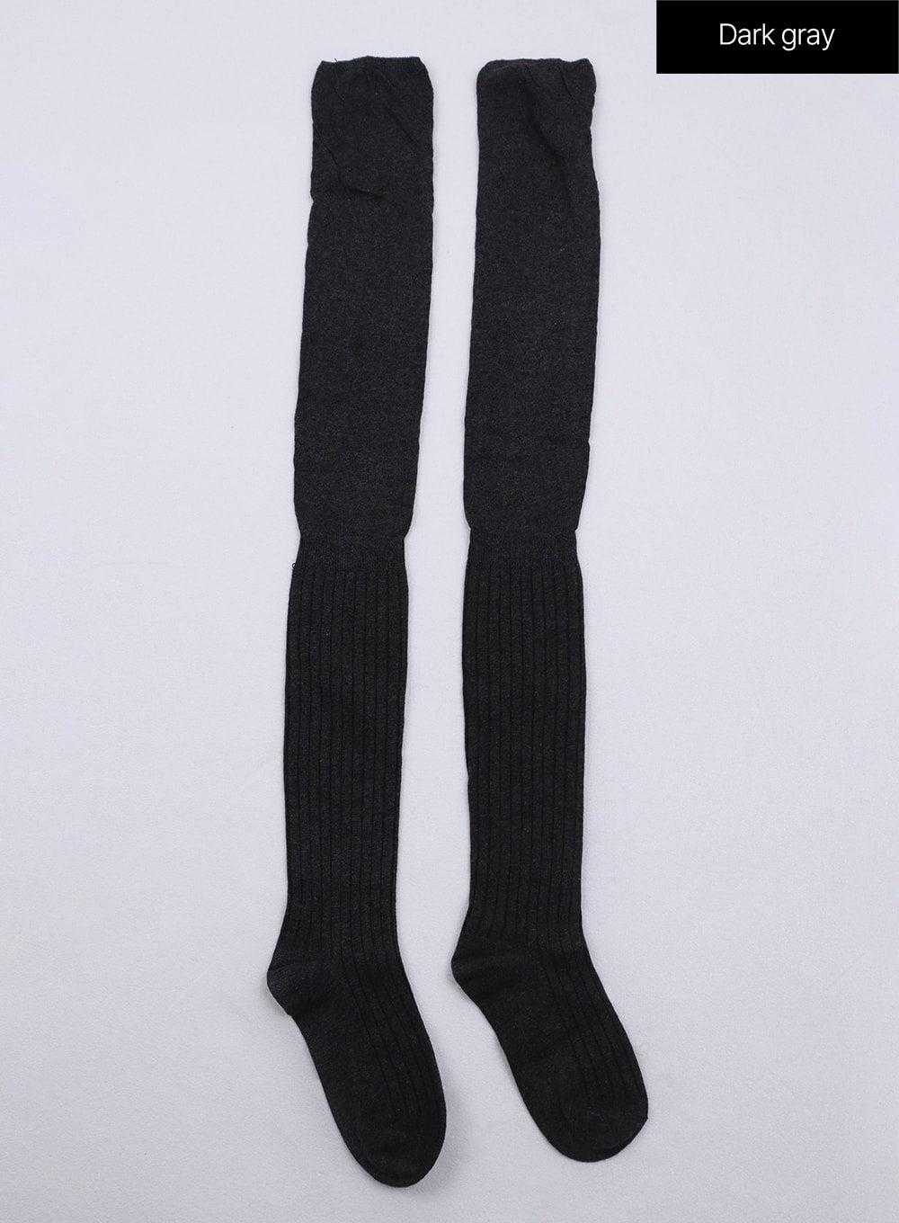 over-the-knee-solid-socks-cj425 / Dark gray
