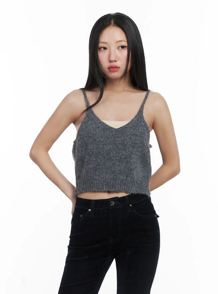 knit-crop-tank-top-cd529 / Dark gray
