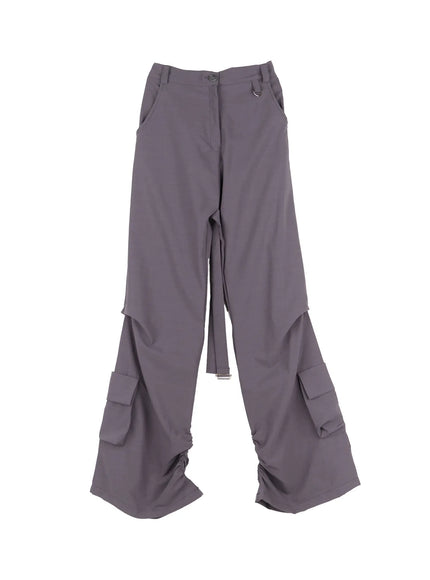 Utility Buckle Flare Pants CL518