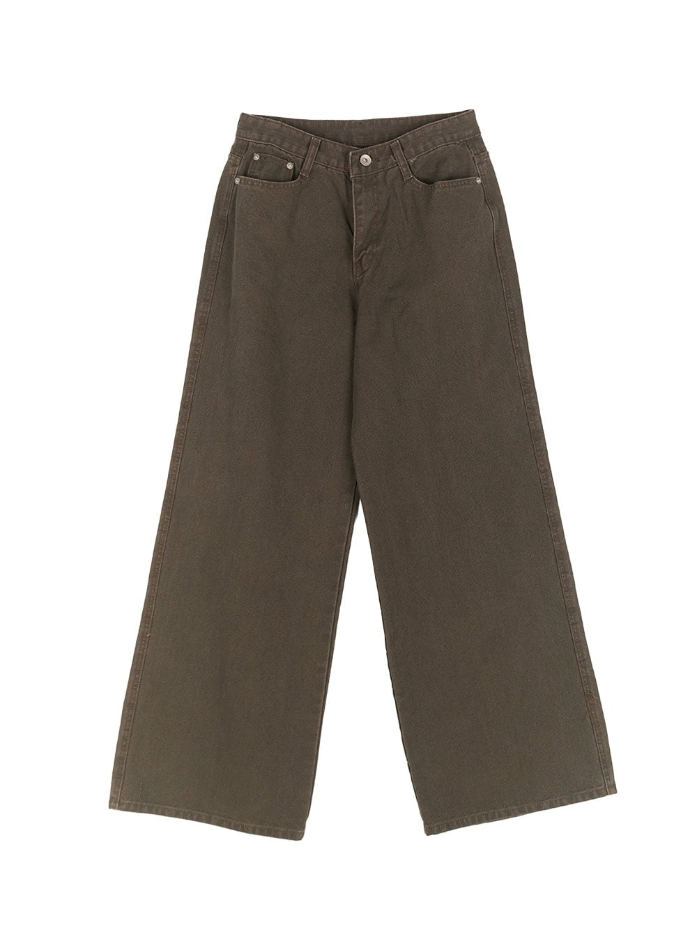 cotton-easy-wide-leg-pants-ca530 / Dark green