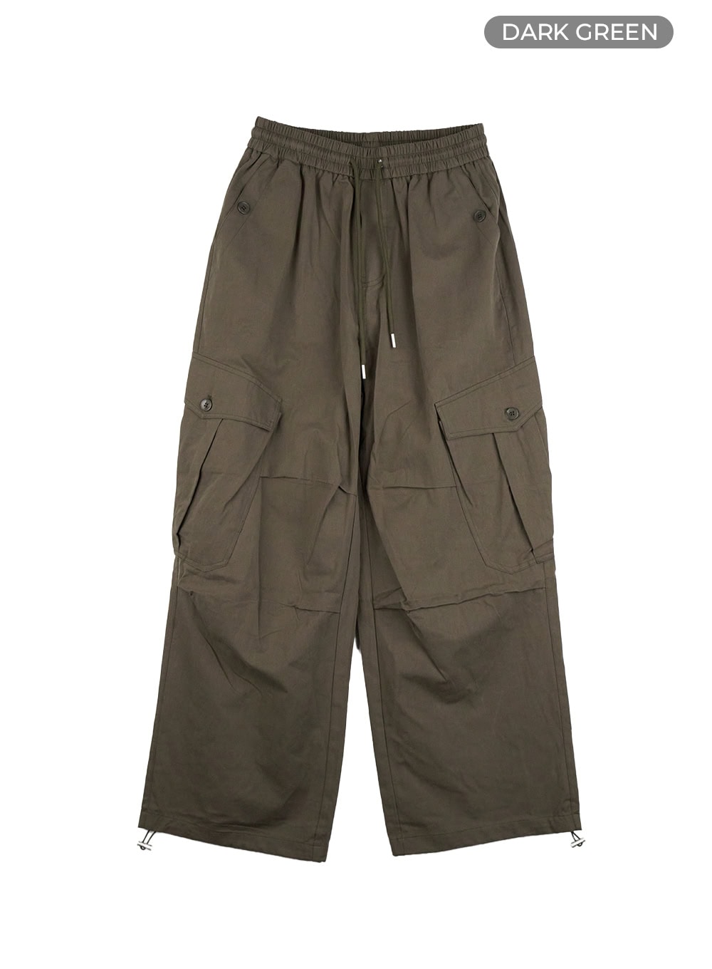 string-banded-baggy-cargo-pants-cs403 / Dark green