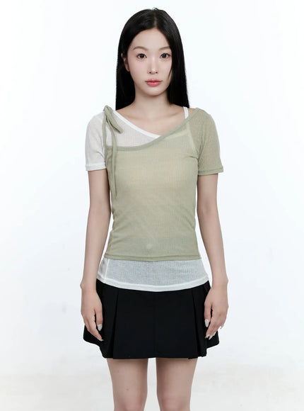 Layered Bow Short-Sleeve Tee CG513