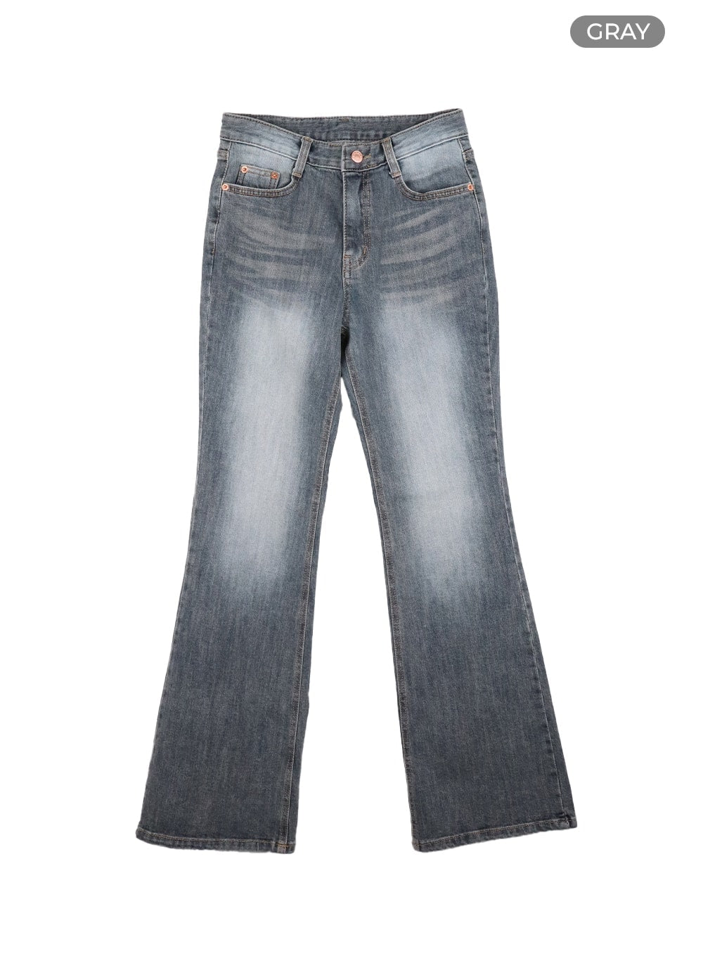 denim-washed-flared-jeans-cm415 / Gray