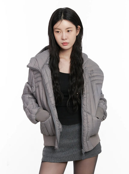 quilted-puffer-jacket-cn513 / Gray