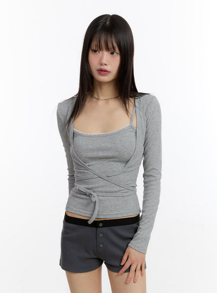 strap-slim-fit-bolero-cm518 / gray