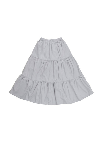 tiered-maxi-skirt-ca518 / Gray