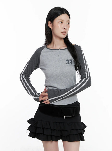 Two-Tone Lace Detail Top CS529