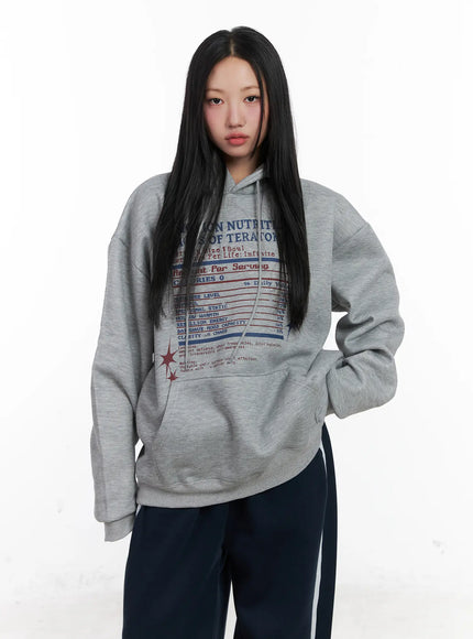 oversized-graphic-hoodie-cn528 / Gray