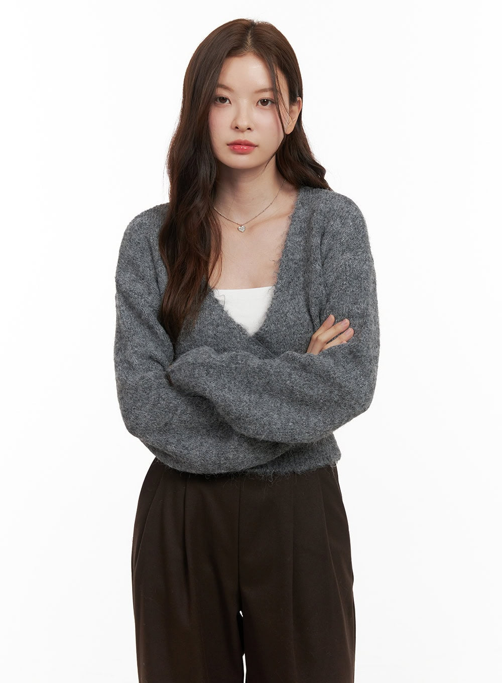 wrapme-up-v-neck-sweater-od403 / Gray