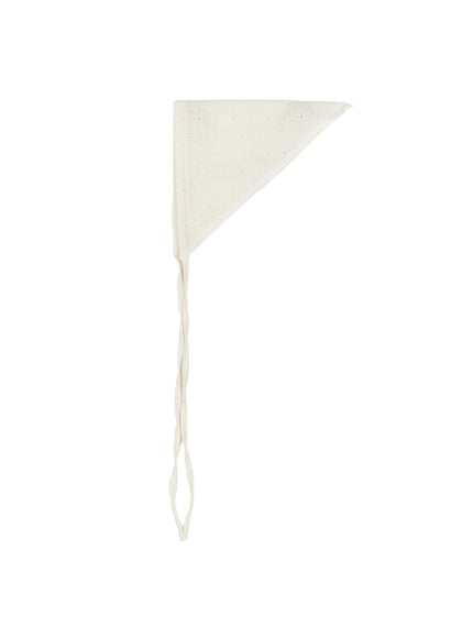 floral-lace-cotton-head-scarf-ca522 / Light beige