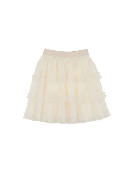 Tiered Ruffle Tulle Midi Skirt CM528