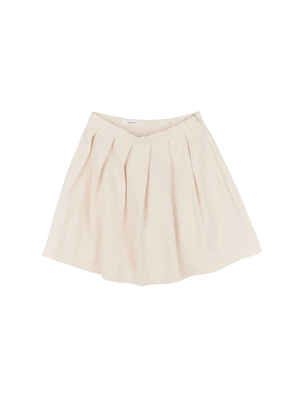 chic-pleated-mini-skirt-cl530 / Light beige
