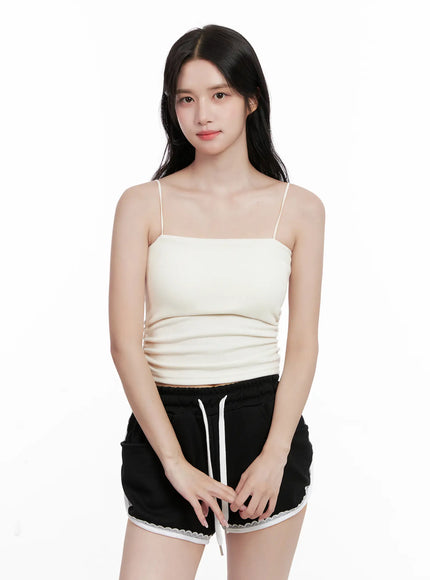 basic-straight-neck-tank-cl516 / Light beige