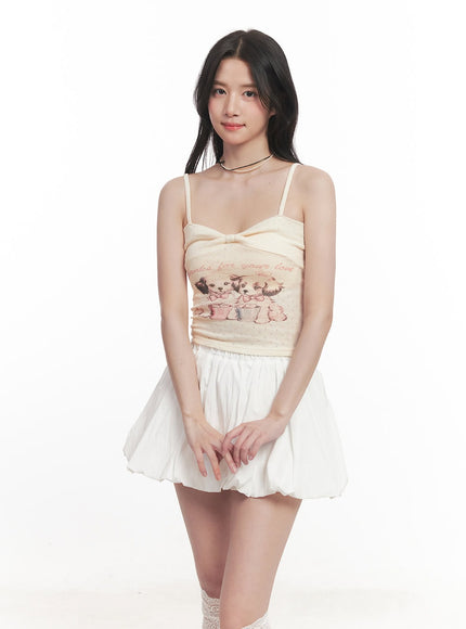 Ribbon Graphic Cropped Cami CA510