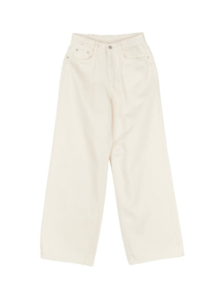 essential-cotton-wide-leg-pants-cy526 / Light beige